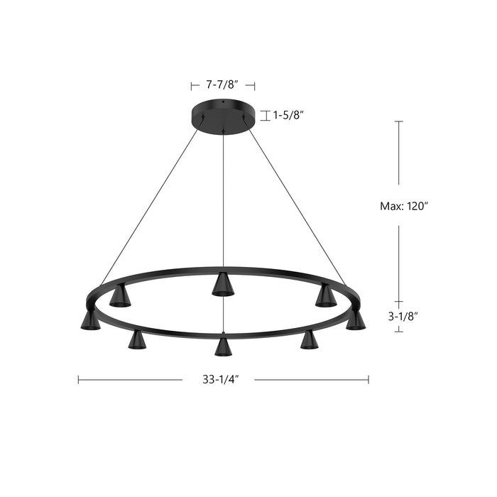 Dune LED Chandelier Brushed Nickel-Mid. Chandeliers-Kuzco Lighting-Lighting Design Store