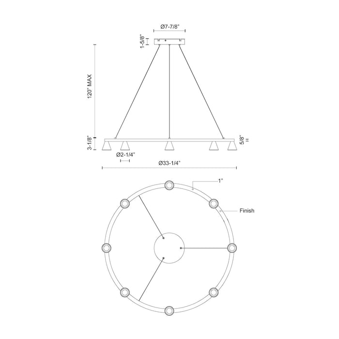 Dune LED Chandelier Black-Mid. Chandeliers-Kuzco Lighting-Lighting Design Store