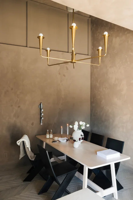 Danna Six Light Chandelier Aged Brass-Large Chandeliers-Mitzi-Lighting Design Store