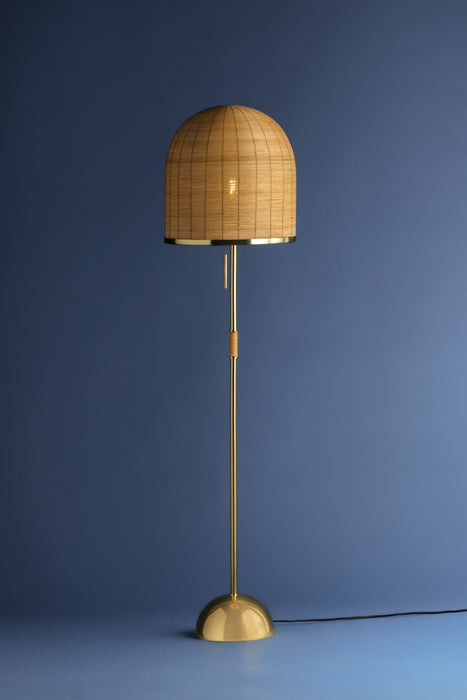 Darfield One Light Floor Lamp Aged Brass-Lamps-Hudson Valley-Lighting Design Store