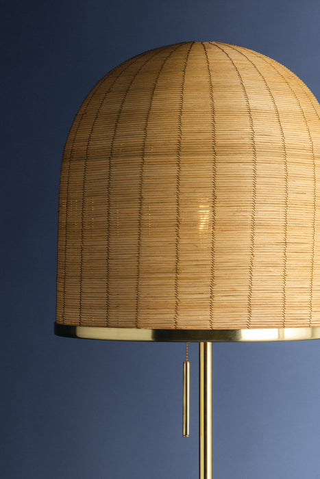 Darfield One Light Floor Lamp Aged Brass-Lamps-Hudson Valley-Lighting Design Store