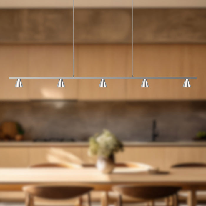 Dune LED Linear Pendant Brushed Nickel-Linear/Island-Kuzco Lighting-Lighting Design Store