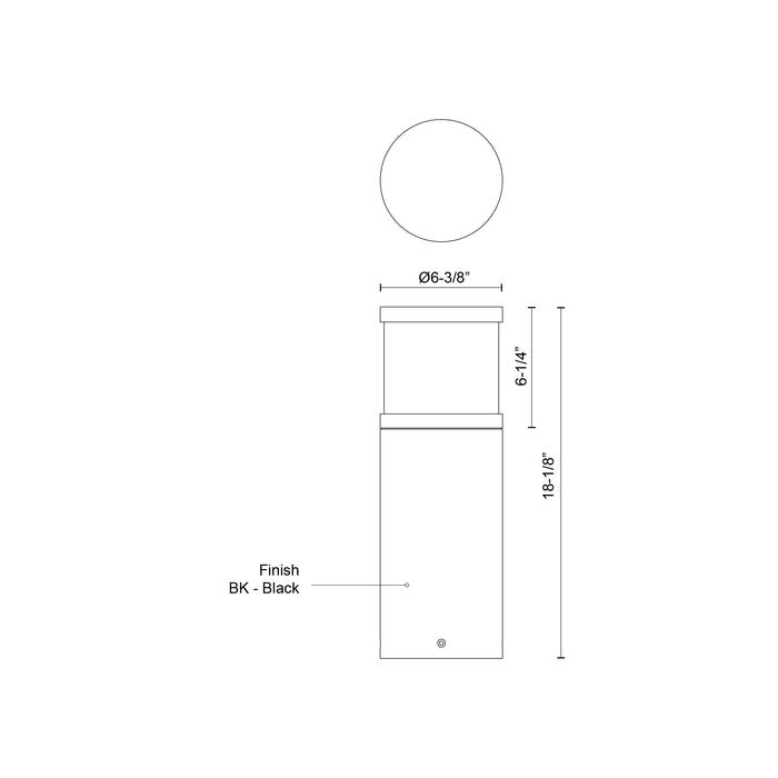 Chadworth LED Exterior Bollard Black-Landscape Ltg.-Kuzco Lighting-Lighting Design Store