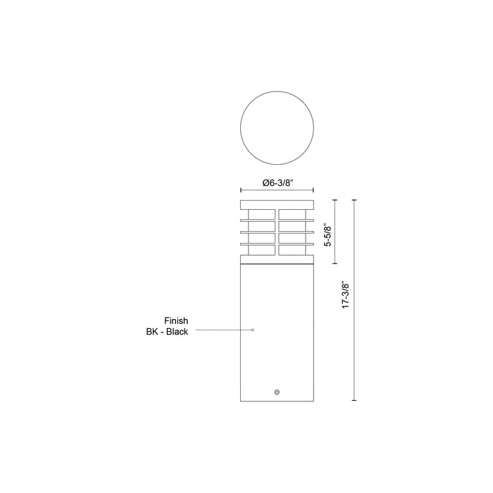 Blaine LED Exterior Bollard Black-Landscape Ltg.-Kuzco Lighting-Lighting Design Store