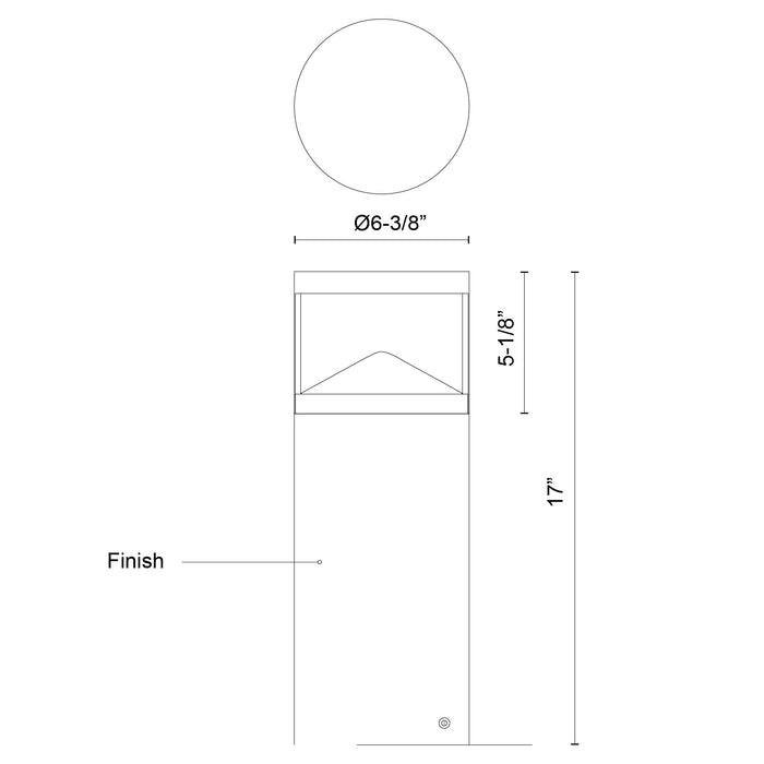 Dover LED Exterior Bollard Black-Landscape Ltg.-Kuzco Lighting-Lighting Design Store