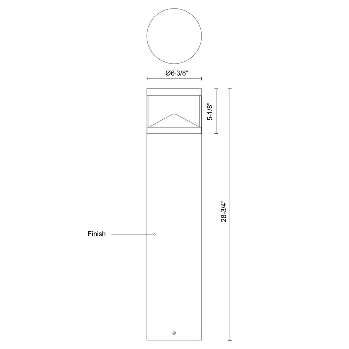 Dover LED Exterior Bollard Black-Landscape Ltg.-Kuzco Lighting-Lighting Design Store