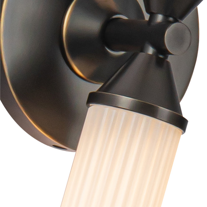 Edwin LED Vanity Urban Bronze/Frosted Ribbed Glass-Sconces-Alora-Lighting Design Store