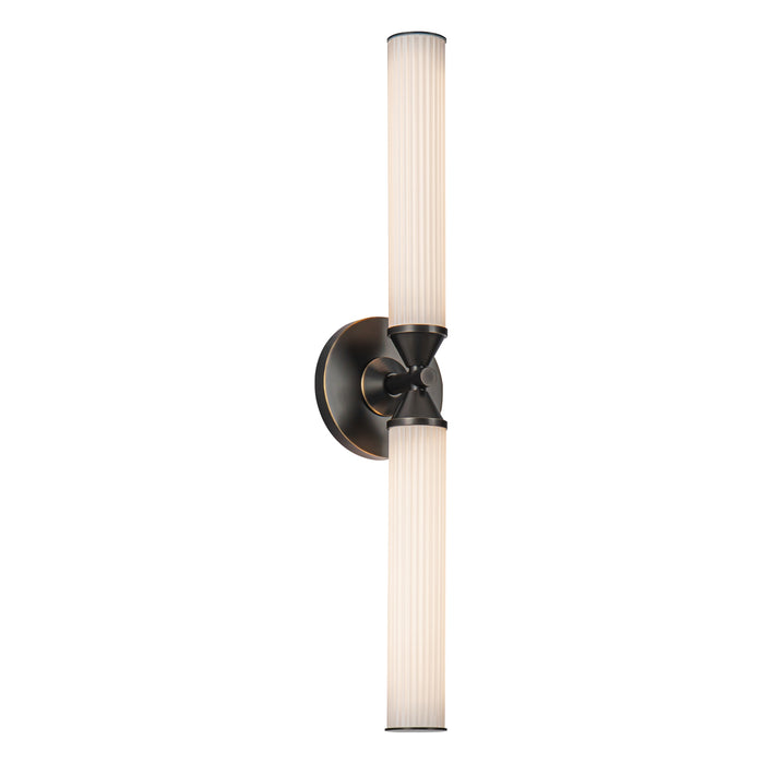 Edwin LED Vanity Urban Bronze/Frosted Ribbed Glass-Sconces-Alora-Lighting Design Store