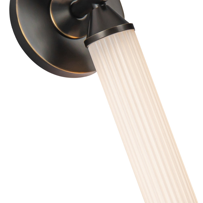 Edwin LED Vanity Urban Bronze/Frosted Ribbed Glass-Sconces-Alora-Lighting Design Store