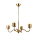 Effie Four Light Chandelier Brushed Gold/Opal Glass-Mid. Chandeliers-Alora-Lighting Design Store
