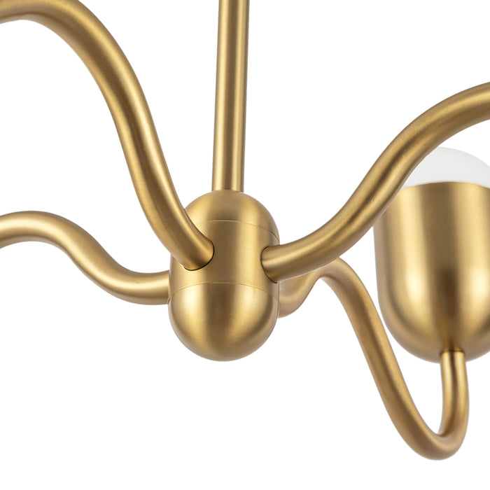 Effie Four Light Chandelier Brushed Gold/Opal Glass-Mid. Chandeliers-Alora-Lighting Design Store