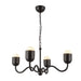 Effie Four Light Chandelier Matte Black/Opal Glass-Mid. Chandeliers-Alora-Lighting Design Store