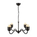 Effie Four Light Chandelier Matte Black/Opal Glass-Mid. Chandeliers-Alora-Lighting Design Store