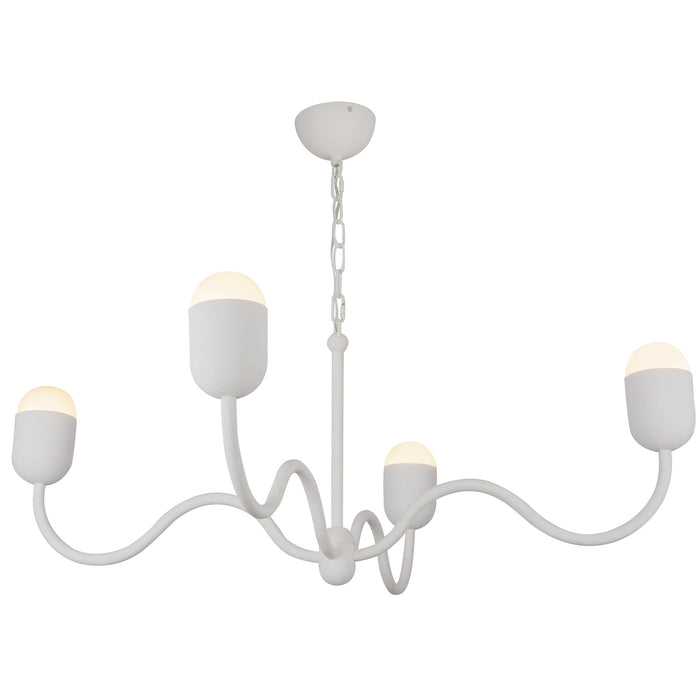 Effie Four Light Chandelier Antique White/Opal Glass-Large Chandeliers-Alora-Lighting Design Store