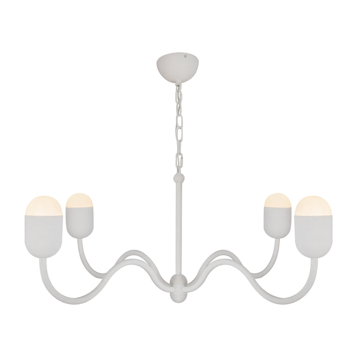 Effie Four Light Chandelier Antique White/Opal Glass-Large Chandeliers-Alora-Lighting Design Store