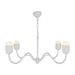 Effie Four Light Chandelier Antique White/Opal Glass-Large Chandeliers-Alora-Lighting Design Store