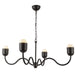 Effie Four Light Chandelier Matte Black/Opal Glass-Large Chandeliers-Alora-Lighting Design Store