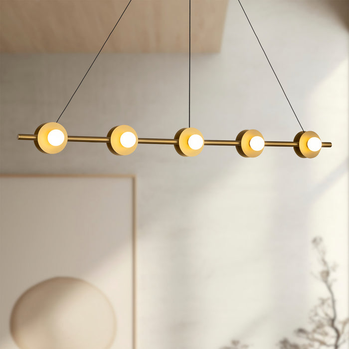 Elixir LED Linear Pendant Brushed Gold-Linear/Island-Kuzco Lighting-Lighting Design Store