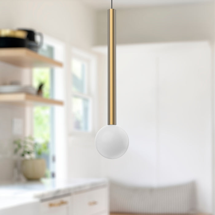 Elixir LED Pendant Brushed Gold-Mini Pendants-Kuzco Lighting-Lighting Design Store