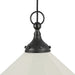 Ellen One Light Pendant Matte Black/White Linen-Pendants-Alora-Lighting Design Store