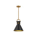 Emerson One Light Pendant Aged Gold/Matte Black-Mini Pendants-Alora-Lighting Design Store