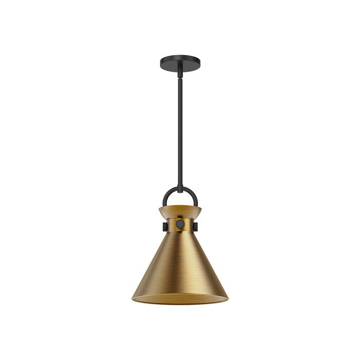 Emerson One Light Pendant Matte Black/Aged Gold-Mini Pendants-Alora-Lighting Design Store