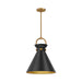 Emerson One Light Pendant Aged Gold/Matte Black-Pendants-Alora-Lighting Design Store