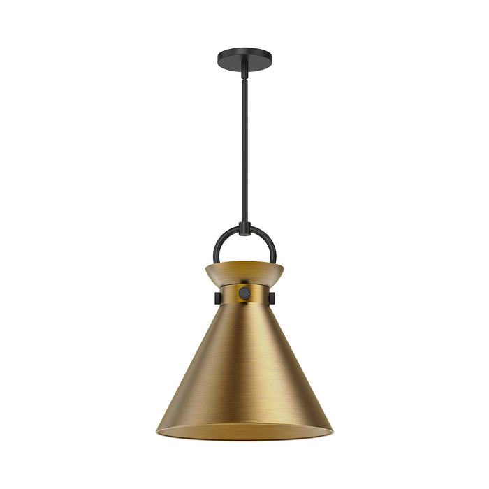 Emerson One Light Pendant Matte Black/Aged Gold-Pendants-Alora-Lighting Design Store