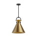 Emerson One Light Pendant Matte Black/Aged Gold-Pendants-Alora-Lighting Design Store