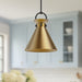 Emerson One Light Pendant Matte Black/Aged Gold-Pendants-Alora-Lighting Design Store