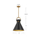 Emerson One Light Pendant Aged Gold/Matte Black-Pendants-Alora-Lighting Design Store