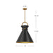 Emerson One Light Pendant Matte Black/Aged Gold-Pendants-Alora-Lighting Design Store