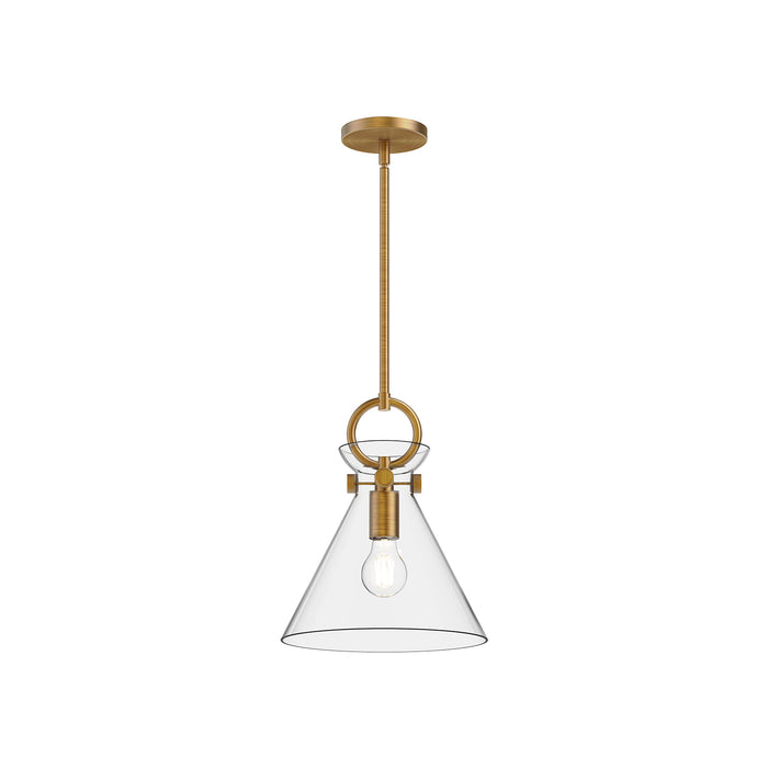 Emerson One Light Pendant Aged Gold/Clear-Mini Pendants-Alora-Lighting Design Store