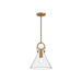 Emerson One Light Pendant Aged Gold/Clear-Mini Pendants-Alora-Lighting Design Store