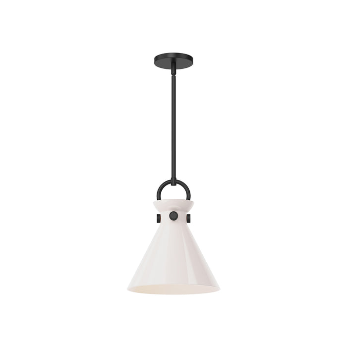 Emerson One Light Pendant Matte Black/Glossy Opal Glass-Mini Pendants-Alora-Lighting Design Store
