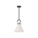 Emerson One Light Pendant Matte Black/Glossy Opal Glass-Mini Pendants-Alora-Lighting Design Store