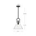 Emerson One Light Pendant Matte Black/Clear Glass-Mini Pendants-Alora-Lighting Design Store