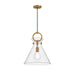 Emerson One Light Pendant Aged Gold/Clear-Pendants-Alora-Lighting Design Store