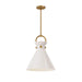 Emerson One Light Pendant Aged Gold/Glossy Opal Glass-Pendants-Alora-Lighting Design Store
