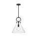 Emerson One Light Pendant Matte Black/Clear Glass-Pendants-Alora-Lighting Design Store
