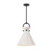 Emerson One Light Pendant Matte Black/Glossy Opal Glass-Pendants-Alora-Lighting Design Store
