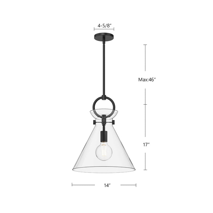 Emerson One Light Pendant Aged Gold/Clear-Pendants-Alora-Lighting Design Store