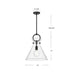 Emerson One Light Pendant Matte Black/Clear Glass-Pendants-Alora-Lighting Design Store