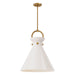 Emerson One Light Pendant Aged Gold/Glossy Opal Glass-Pendants-Alora-Lighting Design Store