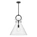 Emerson One Light Pendant Matte Black/Clear Glass-Pendants-Alora-Lighting Design Store