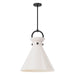 Emerson One Light Pendant Matte Black/Glossy Opal Glass-Pendants-Alora-Lighting Design Store
