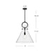 Emerson One Light Pendant Matte Black/Clear Glass-Pendants-Alora-Lighting Design Store