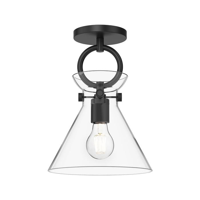 Emerson One Light Semi-Flush Mount Matte Black/Clear Glass-Semi-Flush Mts.-Alora-Lighting Design Store