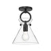 Emerson One Light Semi-Flush Mount Matte Black/Clear Glass-Semi-Flush Mts.-Alora-Lighting Design Store