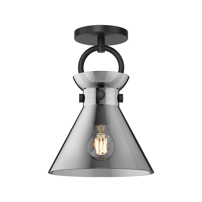 Emerson One Light Semi-Flush Mount Matte Black/Smoked-Semi-Flush Mts.-Alora-Lighting Design Store